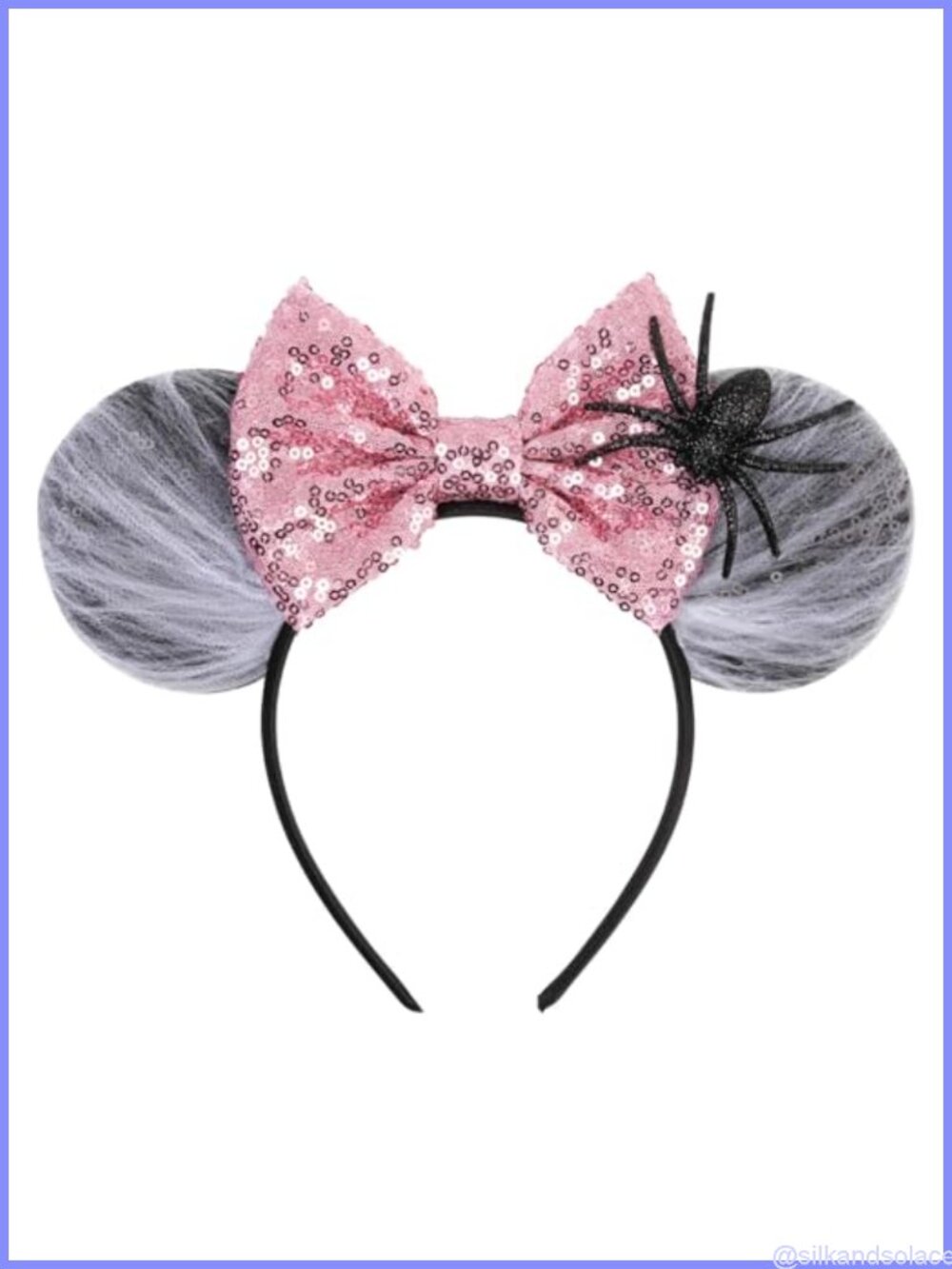 Sequin Mouse Ear Headband Spider Web Halloween Cosplay Costume Accessory